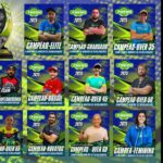 Montagem de fotos de retrospectiva de ano divertido bege e vermelho